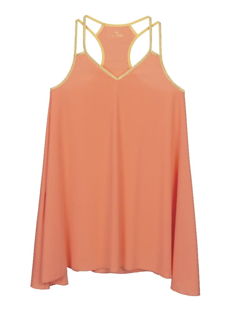 Front of a size 3X/4X Chemise in Living Coral by Uwila Warrior. | dia_product_style_image_id:242195
